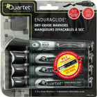 Quartet EnduraGlide Dry-Erase Markers - Chisel Tip - Black - 4 Pack-Features an ink gauge so you always know how much ink is left