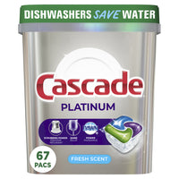 Cascade ActionPacs Platinum Dishwasher Detergent - Fresh Scent - 67 Pack-Tablets