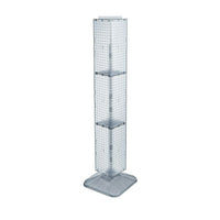 Azar Displays 60" x 8" x 8" Interlocking Pegboard Floor Display, Clear (703389-CLR)-Includes sign holder strip and stands on a square base