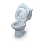 Bios Hinged Elevated Toilet Seat Standard-Unique design features a seat riser made of 2 parts that are hinged together, allowing the ring to be lifted in the same manner as your regular toilet seat