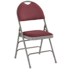 Flash Furniture HERCULES Series Ultra-Premium Triple Braced Burgundy Fabric Metal Folding Chair with Easy-Carry Handle-Burgundy Fabric Upholstered Seat and Back