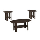Monarch Specialties 7924P Table Set - 3Pcs Set/Espresso-Cappuccino Particle Board