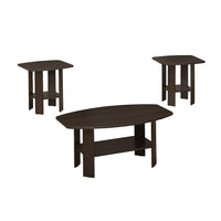 Monarch Specialties 7924P Table Set - 3Pcs Set/Espresso-Cappuccino Particle Board