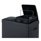 The Step N' Sort 2 Compartment Trash and Recycling Bin - 60L - Black-Side grip handles