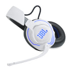 JBL Quantum 910P Wireless Over-Ear Console Gaming Headset for Playstation - White/Blue-Dimensions: 3.6"W x 4"H x 1.1"D