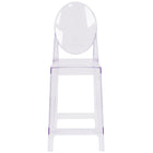 Flash Furniture Ghost Counter Stool with Oval Back - Transparent Crystal-Contemporary Counter Stool