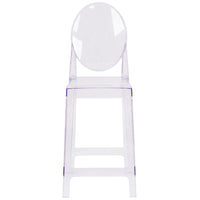 Flash Furniture Ghost Counter Stool with Oval Back - Transparent Crystal-Contemporary Counter Stool