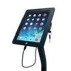 Futech IPS002FB Floor Standing iPad Stand - 10"W x 47"H X5"D - Black-Secure lock with keys