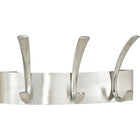 Safco 3-Hook Metal Coat Rack, Brushed Nickel-These metal coat hooks have an alluring brushed nickel finish made of steel, with a matching back plate that arcs outward from wall