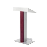 Urbann Y55 Lectern With Wheels - Mahogany Wood, Aluminum Grey-Type of Lectern: Free standing with wheels