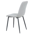 My Home My Living Fabric Side Chair with Matte Black Sanded Steel Legs - Light Grey - 2 Pack-Features sturdy matte black sanded powder coated steel legs