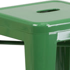 Flash Furniture 24" High Backless Green Metal Indoor-Outdoor Counter Height Stool with Square Seat-500 lb. Weight Capacity