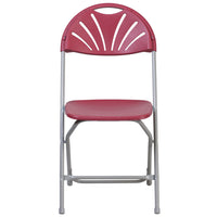 Flash Furniture HERCULES Series Burgundy Plastic Fan Back Folding Chair-Plastic Folding Chair