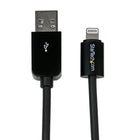 StarTech 2M (6Ft) Long Black Apple 8-Pin Lightning Connector to USB Cable For iPhone/iPod/iPad-Complements your black Apple mobile devices