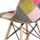 Flash Furniture Elon Series Milan Patchwork Fabric Chairs with Wooden Legs - 2 Pack-Upholstered Polypropylene Molded Structure