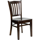 Flash Furniture HERCULES Series Vertical Slat Back Walnut Wood Restaurant Chair-800 lb. Weight Capacity