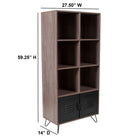 Flash Furniture Woodridge Collection Rustic Wood Grain Finish Storage Shelf with Metal Cabinet Doors (NANJN21735BF)-Overall dimensions 27.5"W x 14"D x 59.25"H