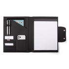 Tru Red Minimal Padfolio - Vegan Leather - Black (WRC2396TR-BLACK)-3 pen/USB loops