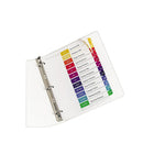 Avery Ready Index Table of Content Dividers for Laser and Inkjet Printers - 12 Tabs - 6 sets - Multi-colour - (11196)-Customize the Table of Contents page by adding section titles, as well as graphics or a company logo 