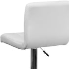 Flash Furniture Contemporary White Quilted Vinyl Adjustable Height Barstool with Chrome Base-Comfortable Seat with Mid-Back