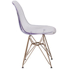 Flash Furniture Elon Series Ghost Chair with Gold Metal Base - 2 Pack-Back Width: 11-16"