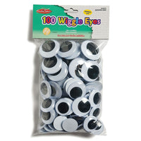 Charles Leonard Chl64575 Black/white Jumbo Wiggle Eyes, 100 Pack-Wiggle eyes to bring life to children's projects and doll-making