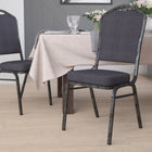 Flash Furniture HERCULES Series Crown Back Stacking Banquet Chair in Black Patterned Fabric - Silver Vein Frame-Upholstered Seat and Back