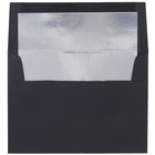 JAM Paper A8 Foil Lined Envelopes, 5.5 x 8.125, Black Linen with Silver Lining, 250 Pack (3243683H)-Black linen with silver foil lined recycled envelope
