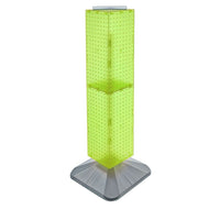 Azar Displays 40" x 8" x 8" Standard 4-Sided Interlocking Pegboard Display Tower, Green (703387-GRE)-Revolves on a weighted base