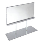 Azar Large Acrylic Block Sign Holder On Chrome Stand For Counter, 17" x 11" (104566)-Sign Holder