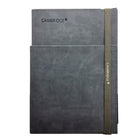 Cambridge Suede Notebook with Pocket/Bungee Closure - 8-1/4" H x 5-4/5" W - Grey-Blue/Grey