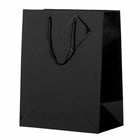 Jam Paper Glossy Gift Bags with Rope Handles - Large - 10" x 13" - Black - 3 Pack-Our giftbags feature a soft rope handle and an attached blank gift tag, allowing you to address your gifts or favors.