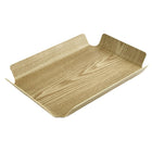 Cathay Importers Bentwood Rect Tray 8"W x 6"D x 2"H - Light Brown - 4 Pack-There will be variations in the wood colour and grain pattern