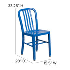 Flash Furniture Blue Metal Indoor-Outdoor Chair-Designed for Commercial and Residential Use