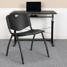 Flash Furniture HERCULES Series 880 lb. Capacity Black Plastic Stack Chair-Polypropylene Material