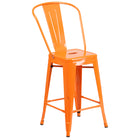 Flash Furniture 24" High Metal Indoor-Outdoor Counter Height Stool with Back-500 lb. Weight Capacity