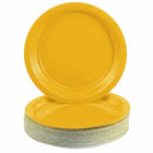 JAM Paper Round Paper Party Plates - Small - 7 Inch - Yellow - 50 Pack-Size: Small Round (7 Inch Diameter) | Perfect size for appetizers and dessert.