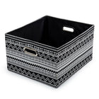 Truu Design Zig Zag Storage Baskets, Set of 5, 15.5 x 8.5 x 13.5 inches, Black, White-Ideal for storing and neatly organizing school and office supplies on your desk