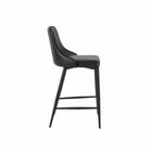 Plata Decor Island Stools with Black Metal Legs - Black - 2 Pack-Metal