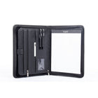 Valentino Writing Pad In Synthetic Leather, Black-Letter zip around writing pad