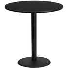 Flash Furniture 42''L Round Table with 24''W Round Bar Height Base, Black Laminate (XURD42BKTR24B)-Bar Height Hospitality Table