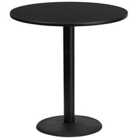 Flash Furniture 42''L Round Table with 24''W Round Bar Height Base, Black Laminate (XURD42BKTR24B)-Bar Height Hospitality Table