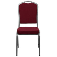 Flash Furniture HERCULES Series Crown Back Stacking Banquet Chair with Silver Vein Frame - Burgundy-Multipurpose Banquet Chair