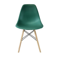 Plata Import Eiffel Chair, Peacock Seat, Natural Wood Legs (PC-016N-PEACOCK)-Dining Chair