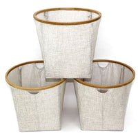 Cathay Importers Bamboo Foldable Round Linen Baskets, 16" H x 17.5" Dia., 3 Pack-Stylish and versatile round storage baskets