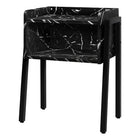 Monarch Specialties 3590 Accent Table - 23"H/Black Marble/Black Metal-2-tier rectangular accent table in a black marble-look finish featuring a tray-style tabletop with raised edges on the sides and back, rounded front edges, and 1 storage cubby