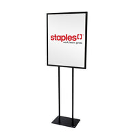 Futech BH-28F Floor Sign Holder - 60"H x 23"W x 10"D - Matte Black-Insert Size: 22" x 28"