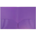 JAM Paper Plastic 2 Pocket POP Folders, Assorted Primary Colours, 6 Pack-6/pack