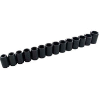 Gray Tools 14 Piece 1/2" Drive 6 Point Metric, Standard Impact Socket Set, 10mm-23mm-Contains Sizes: 10, 11 , 12 , 13, 14, 15, 16, 17, 18, 19, 20 , 21, 22, 23mm.