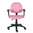 Nicer Furniture Perfect Posture Deluxe Microfiber Task Chair with Adjustable Arms - Pink-This chair comes in pink microfiber material.